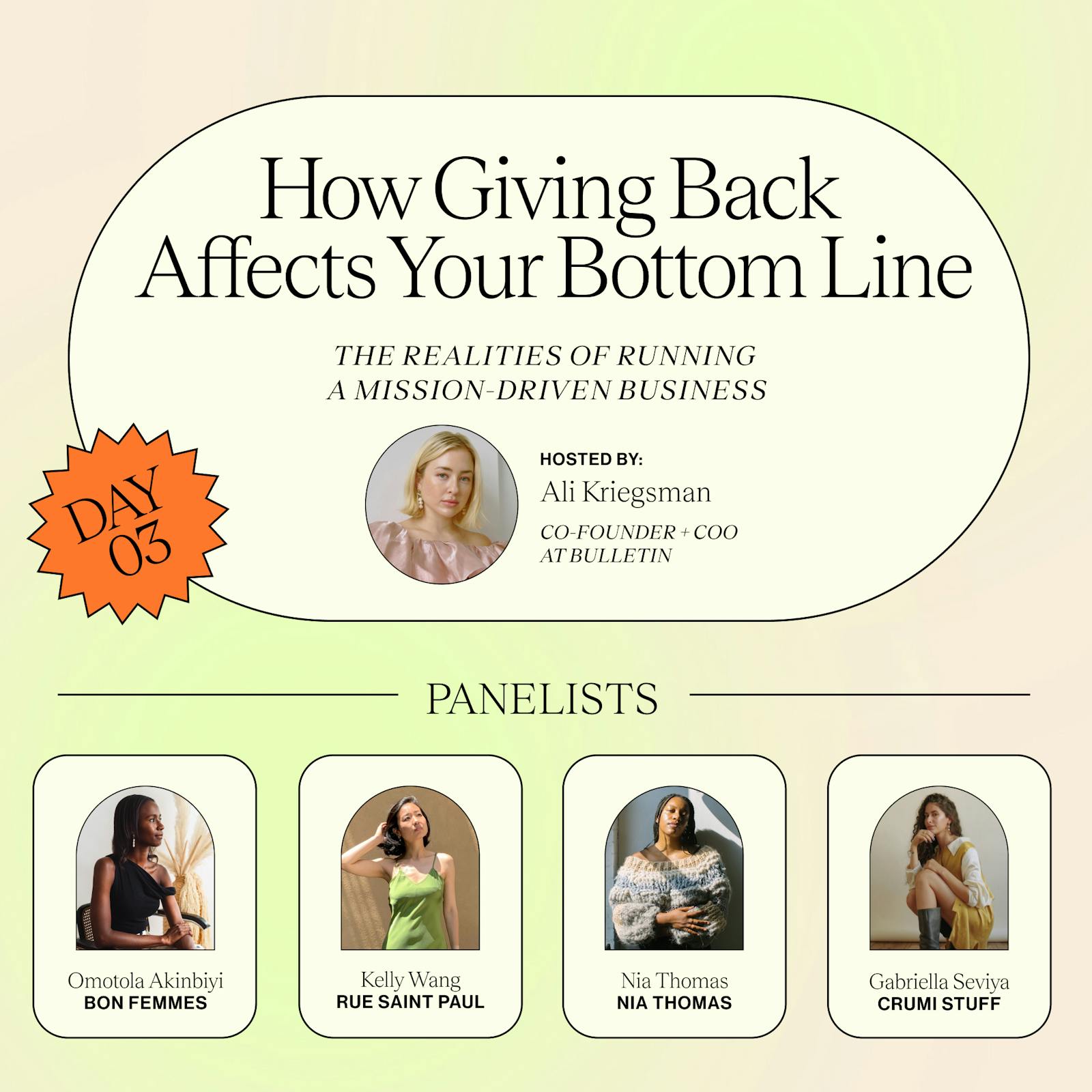 Day 03: How Giving Back Affects Your Bottom Line LIVE PANEL
