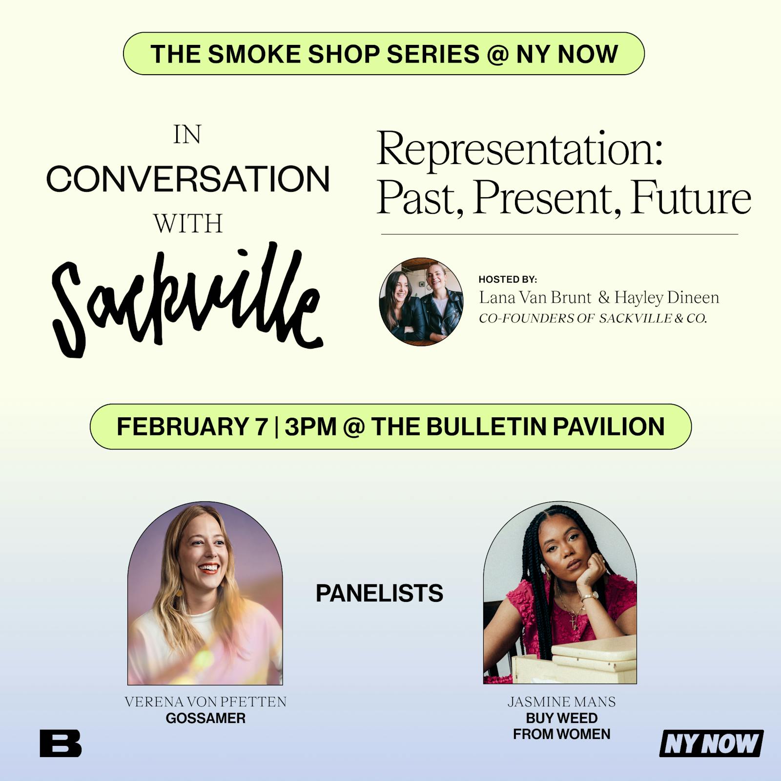 "Representation: Past, Present, and Future" with Verena von Pfetten (Gossamer) + Jasmine Mans (Buy Weed From Women) – The Smoke Shop Series @ NY NOW