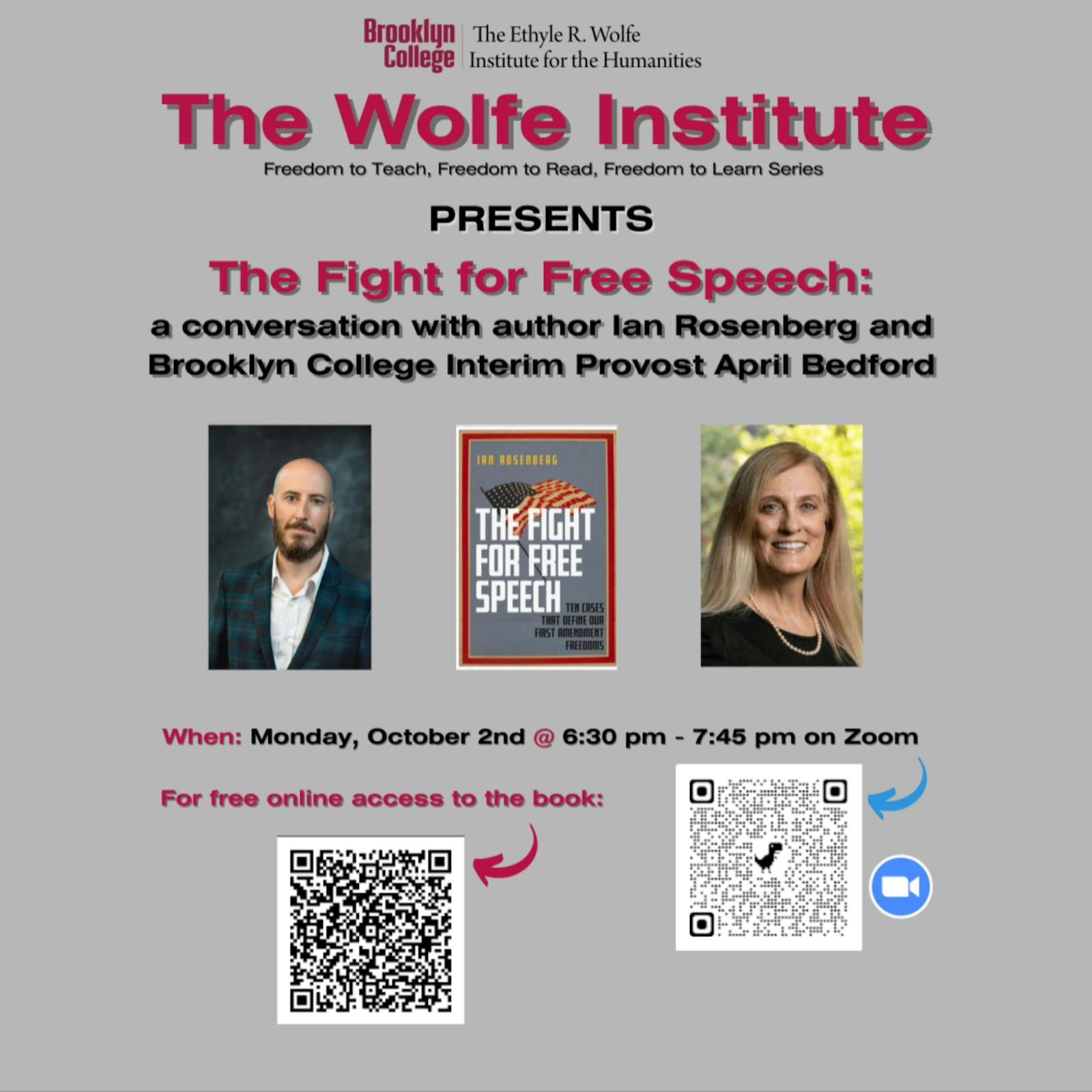 Brooklyn College Presents A Virtual Talk on THE FIGHT FOR FREE SPEECH